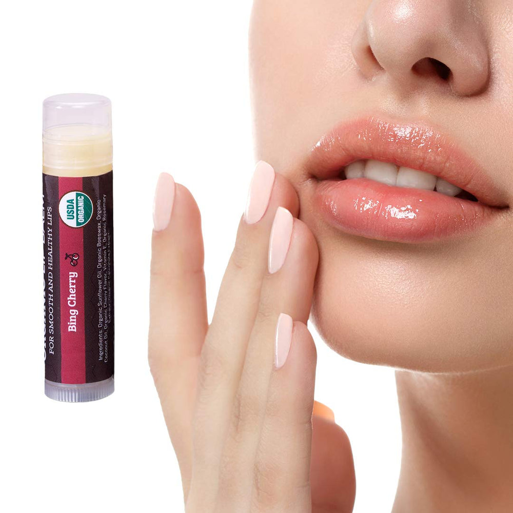 Gift-ready cherry lip balm set ideal for thoughtful stocking stuffer.