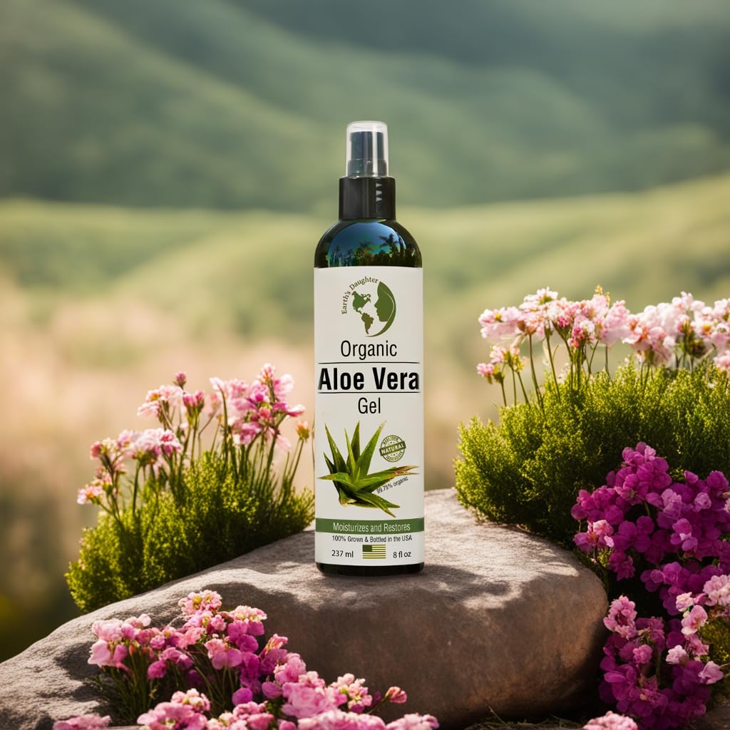 Earth's Daughter gel aloe vera, etiqueta informativa y limpia