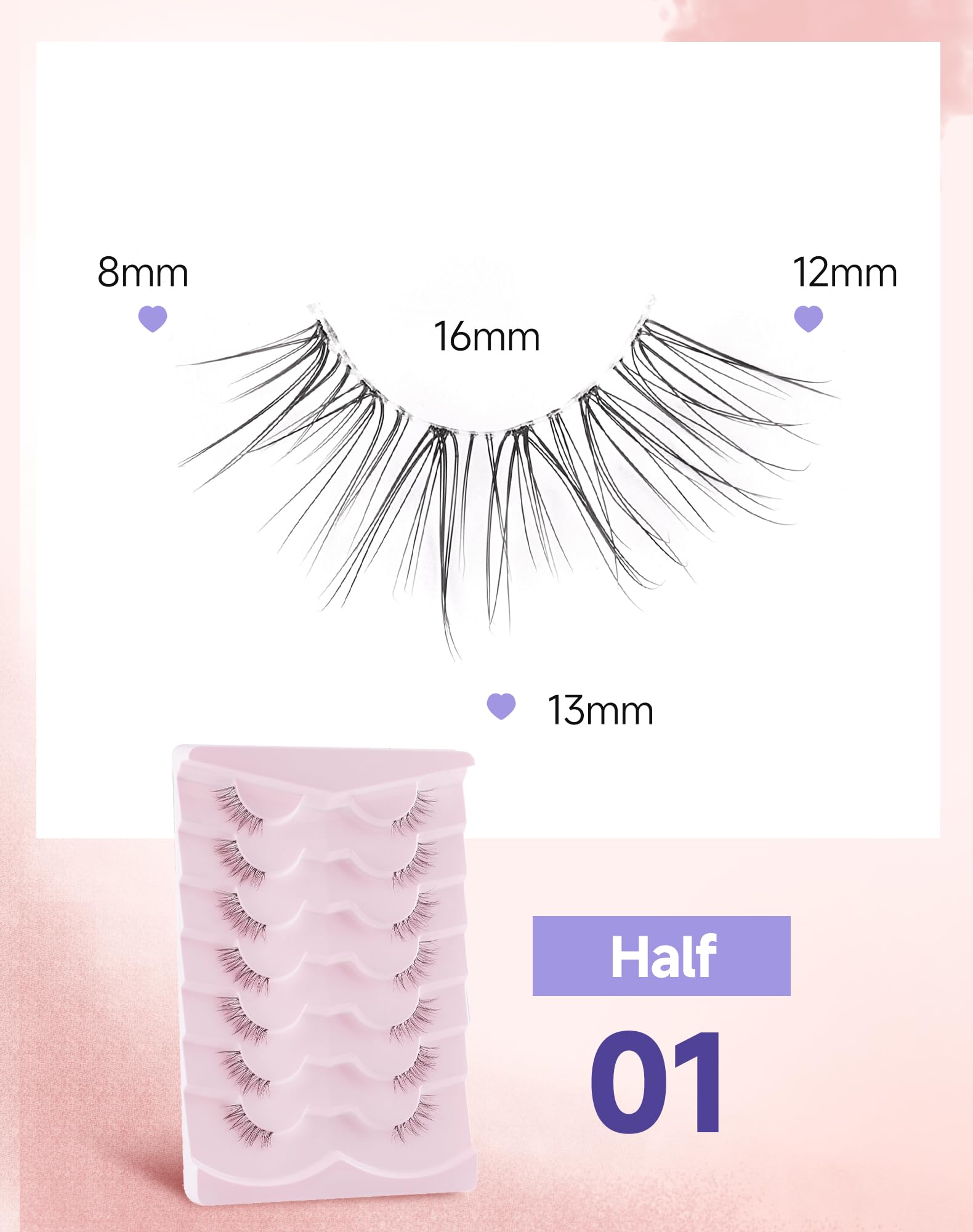 Easeful Half Lashes eye-shape range supports various eye shapes.