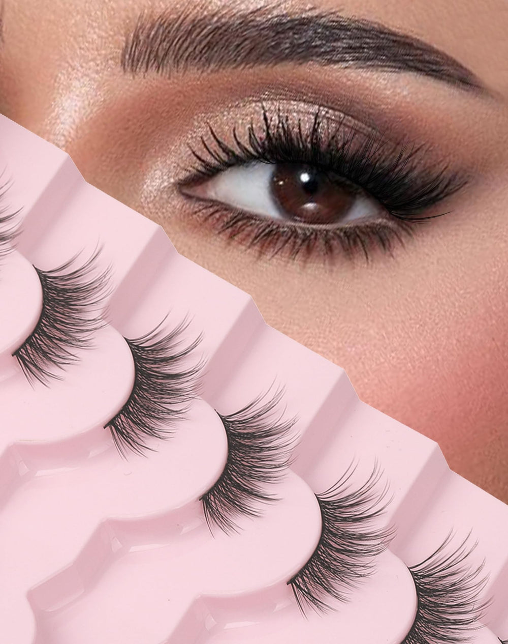Easeful Half Lashes close-up showing flat band for secure wear