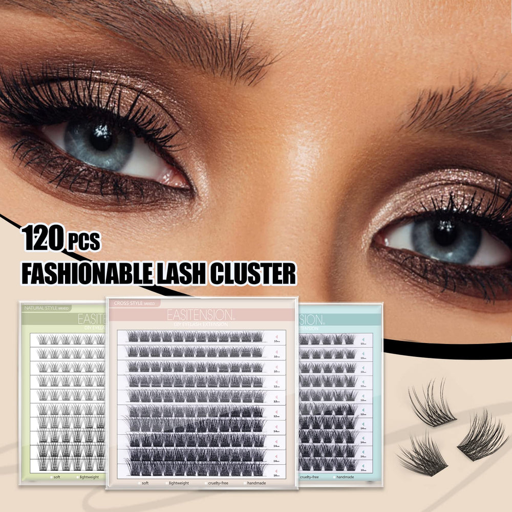EASITENSION close-up lash clusters for precise application