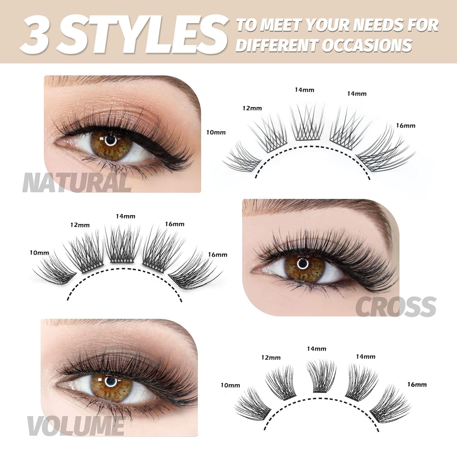 EASITENSION 3D lash clusters close-up for natural volume and easy at-home styling