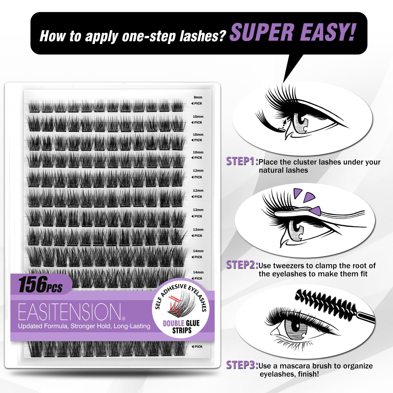 Assorted sizes from EASITENSION for customizable lash looks