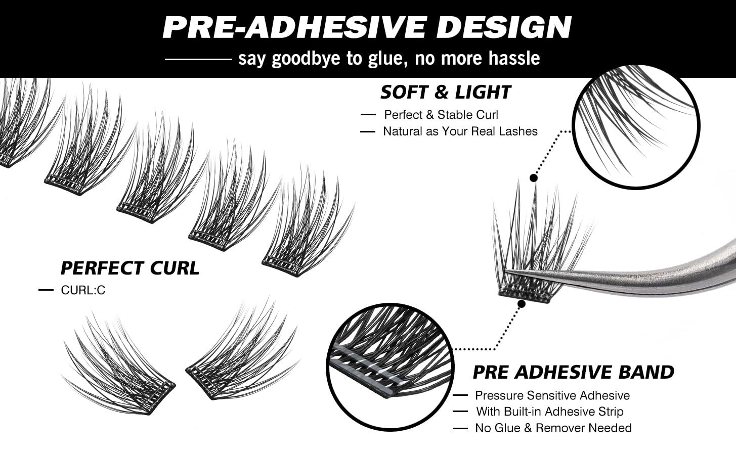 Premium Korean materials give soft, natural-looking lash clusters by EASITENSION