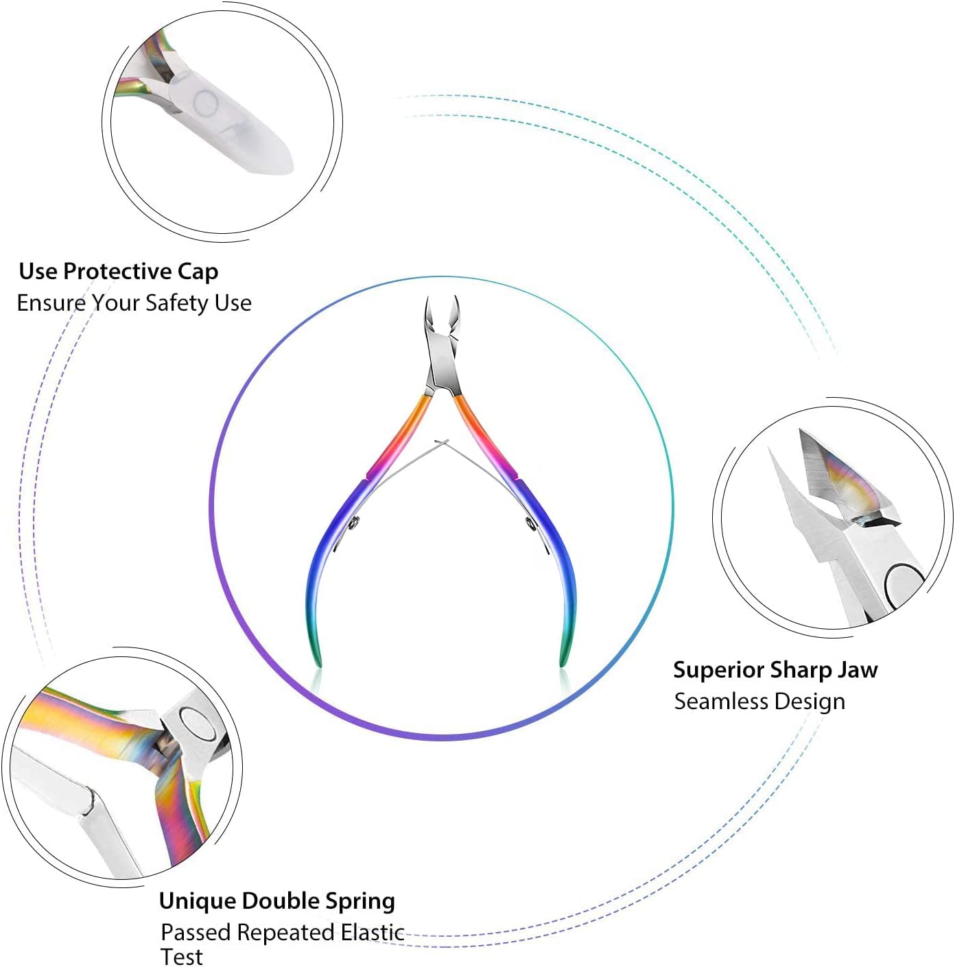 Easkep cuticle trimmer showing dual-ended cuticle pushers for efficient cleaning