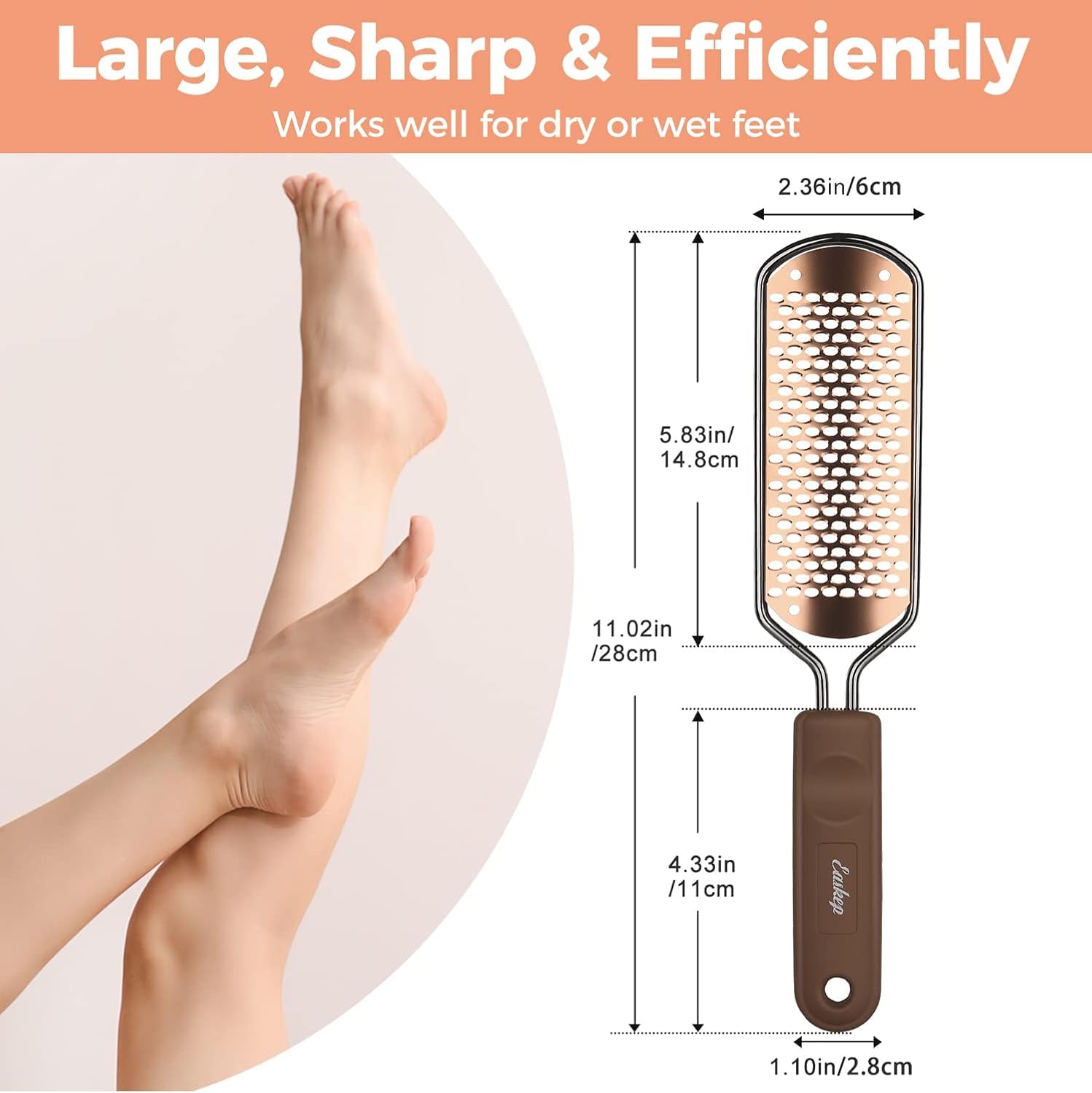 Removes dry skin and cracked calluses for smoother feet