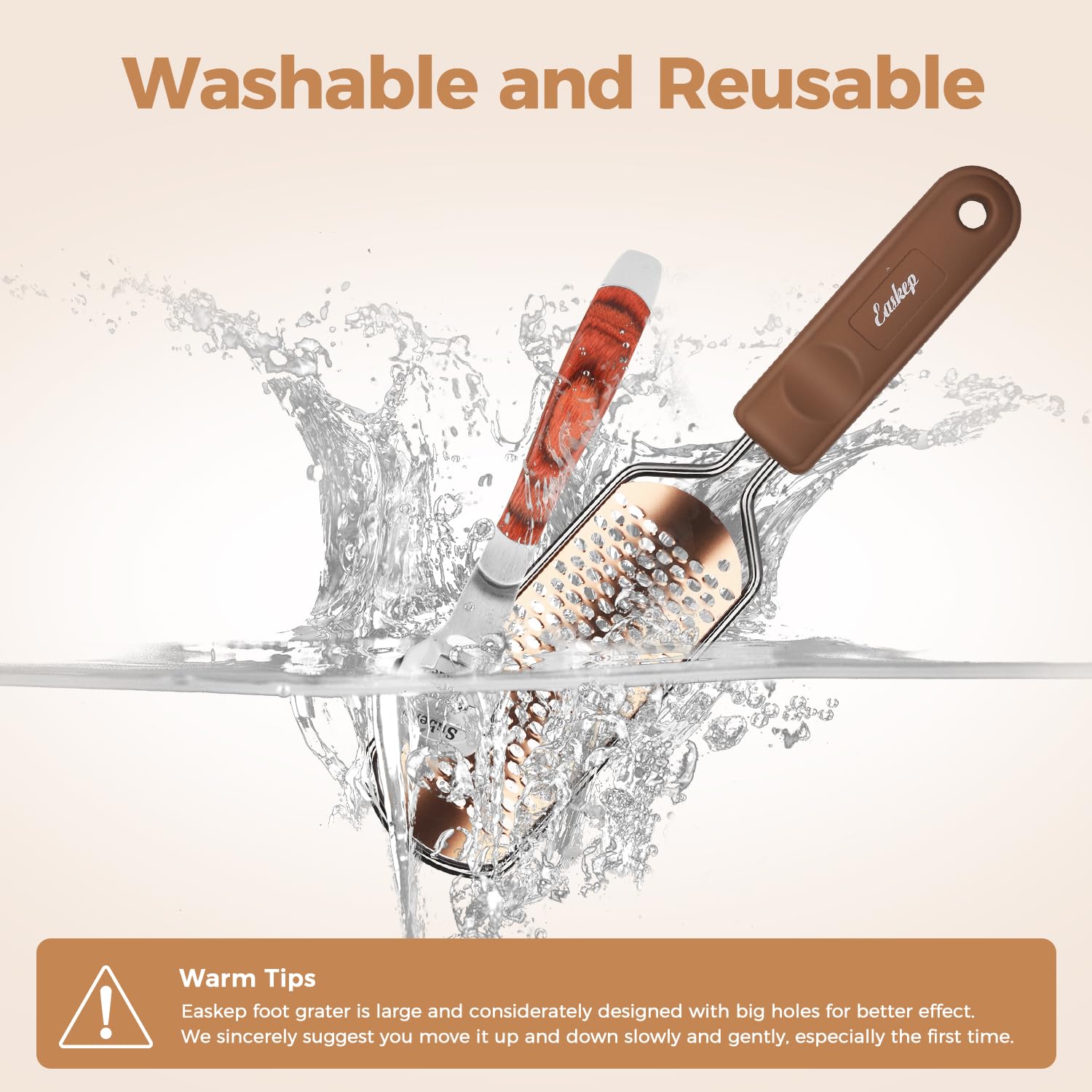 Easkep foot file is easy to clean and reuse for ongoing pedicures.