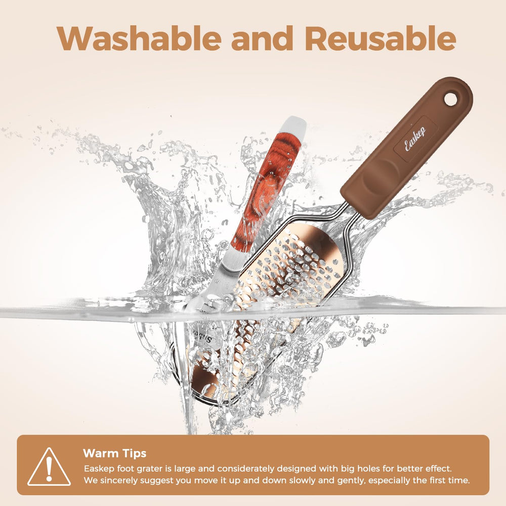 Easkep foot file is easy to clean and reuse for ongoing pedicures.