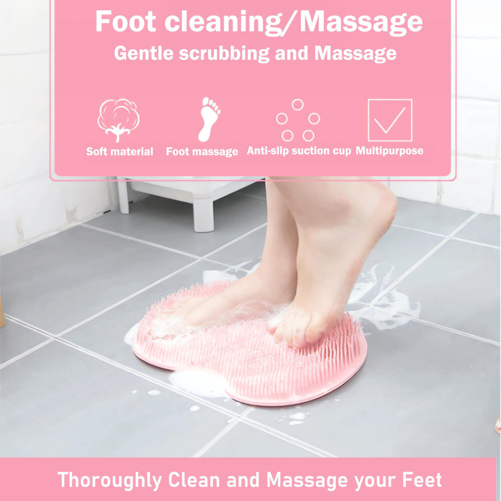 Easkite pink back view showing bristles for cleaning and massaging feet