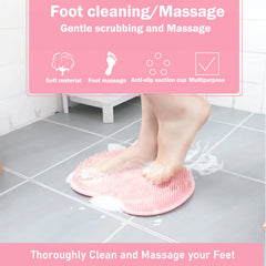 Easkite pink back view showing bristles for cleaning and massaging feet