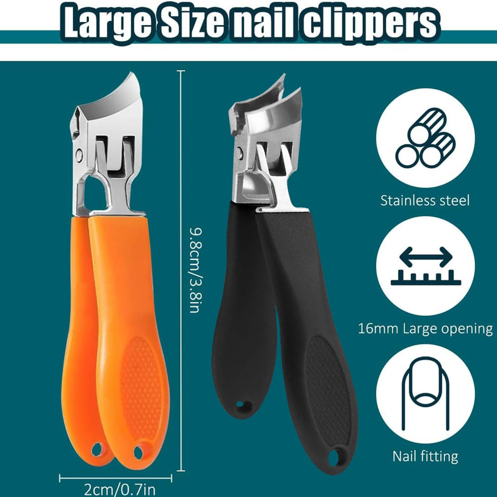 The 2PCS Wide Jaw Opening Anti-Splash Slanted Nail Clipper is easy to clean with storage.