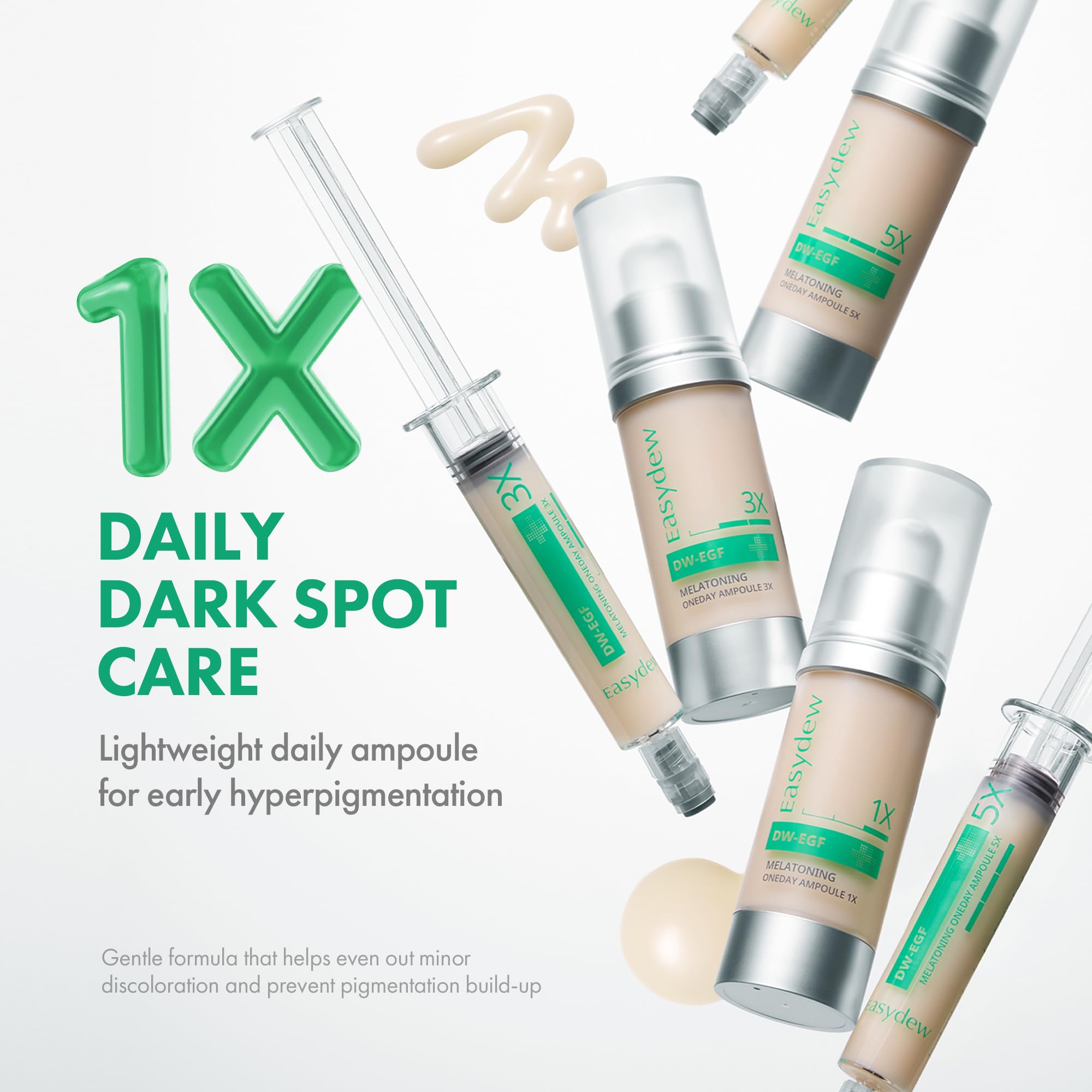EASYDEW DW-EGF Melatoning Ampoule, bomba sin aire para aplicación precisa.