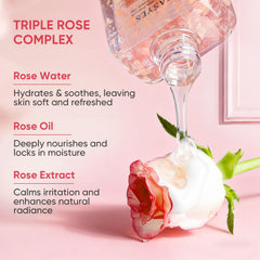 Easyes Rose Elixir: rosas damascena visibles, aroma floral envolvente.