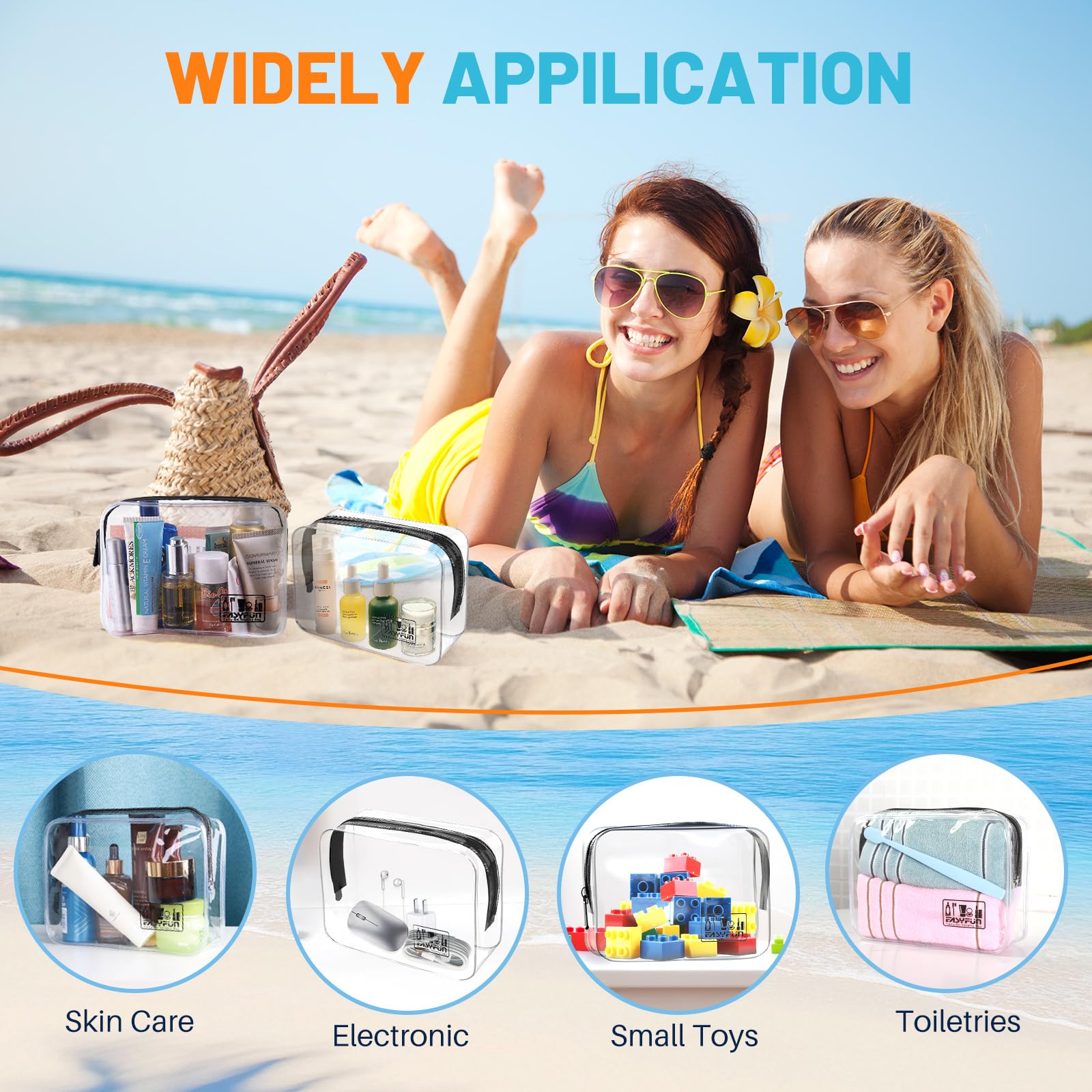 EasyFun travel pouch for men and women, fits toiletries and cosmetics.