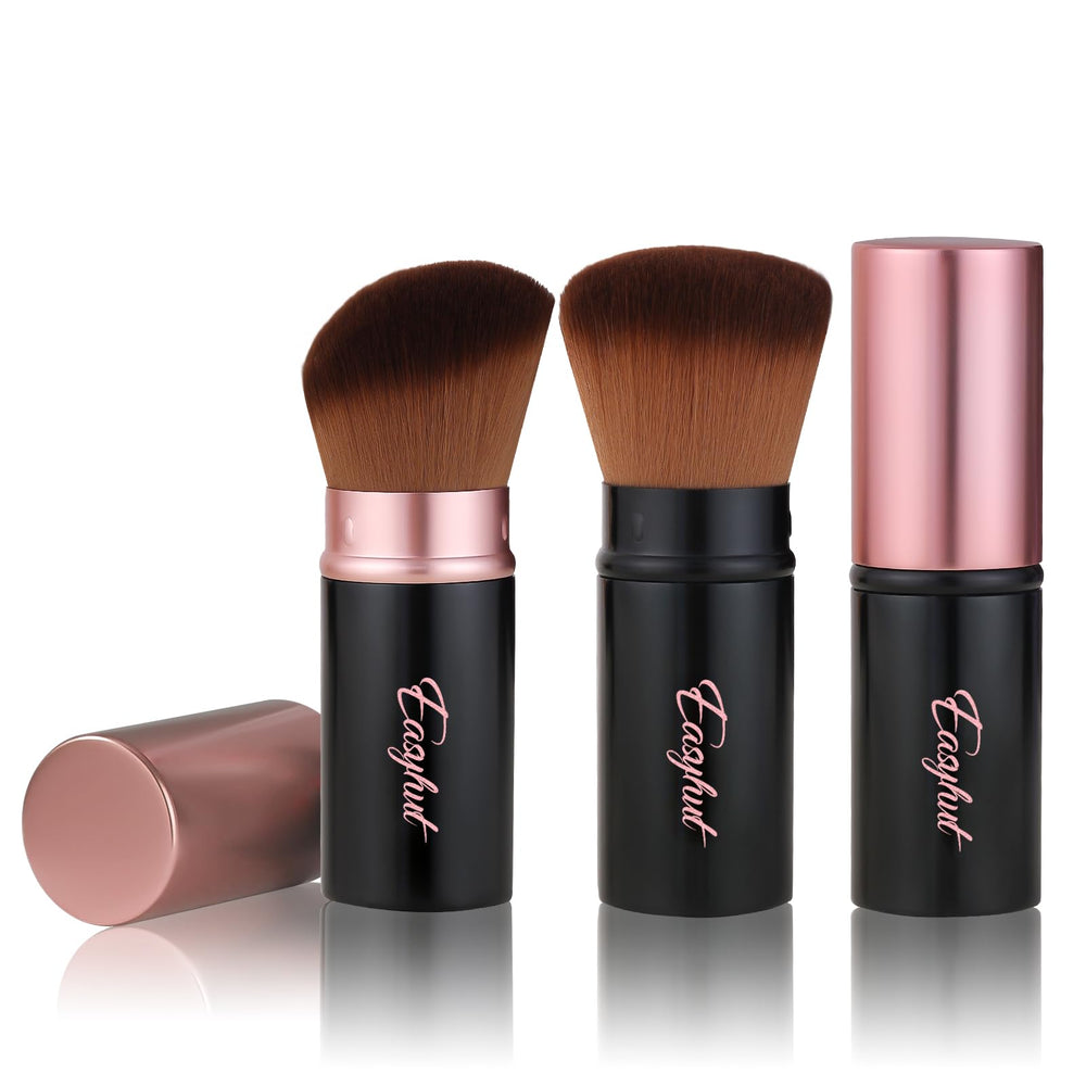 Easyhut retractable kabuki brush with flat top for smooth foundation application