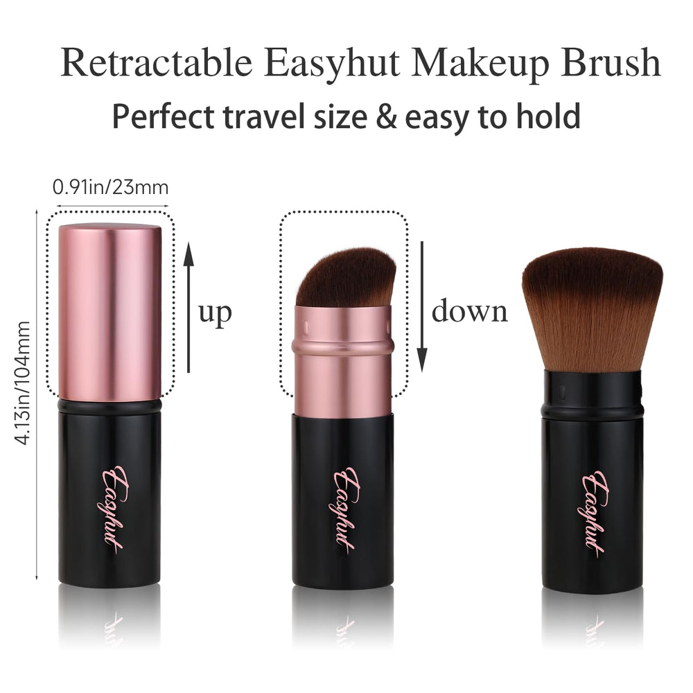 Easyhut retractable kabuki brush head 1-18-inch size for powder, cream, and liquid makeup