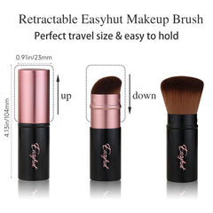 Easyhut retractable kabuki brush head 1-18-inch size for powder, cream, and liquid makeup