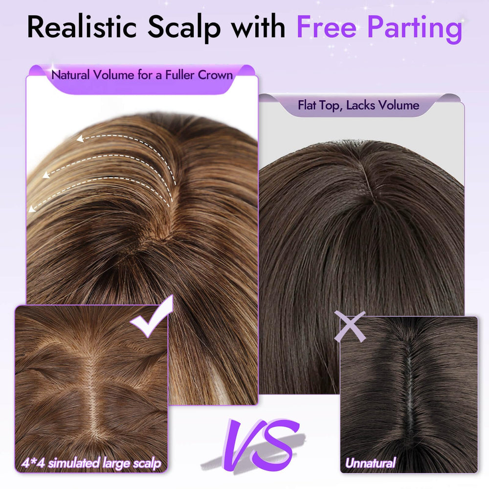 Eawwii wig 4x4 realistic scalp with free parting for versatile styling.