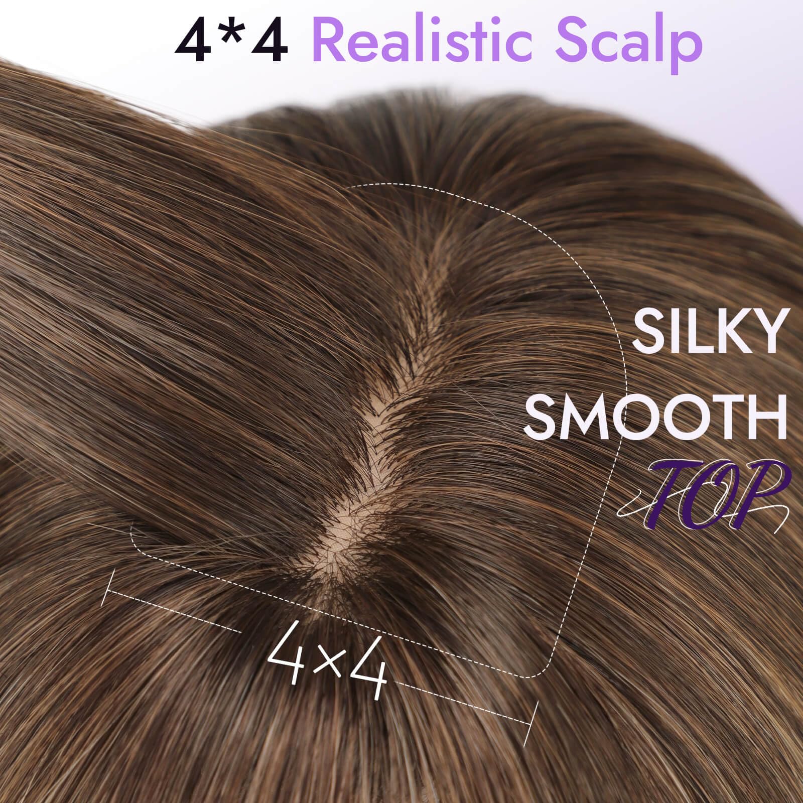 Eawwii wig face-framing layers side view for a natural look.