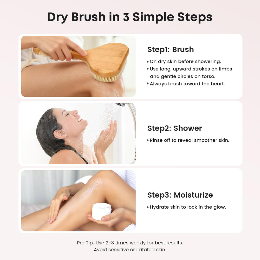Activación de la circulación con cepillos eaxun bambú para sensación revitalizante
