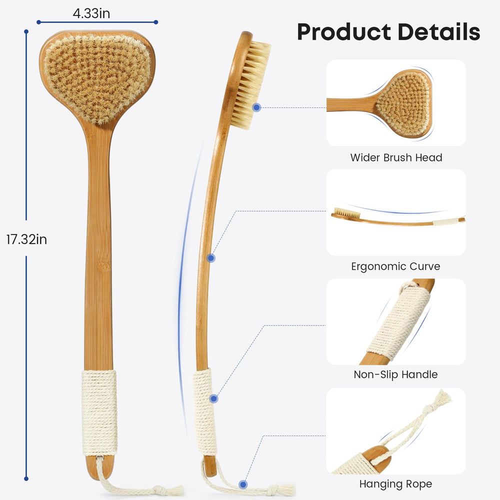 eaxun mango ergonomico dorso curvo, agarre seguro en la ducha.