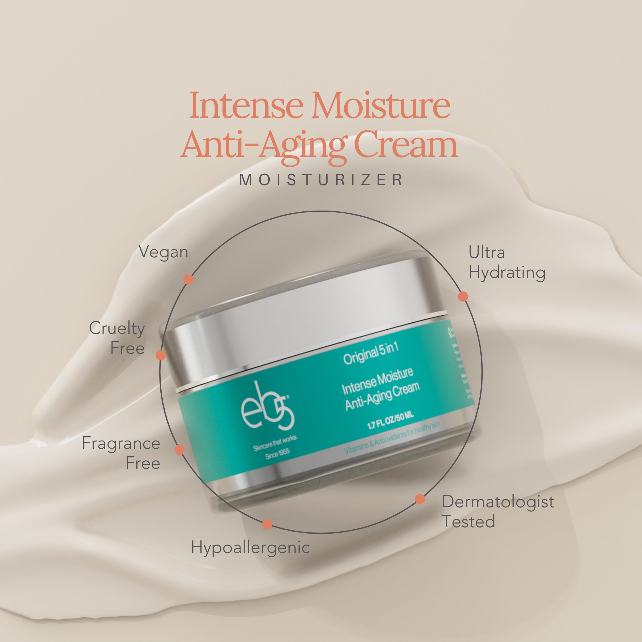eb5 anti-aging cream pump being dispensed for easy application.