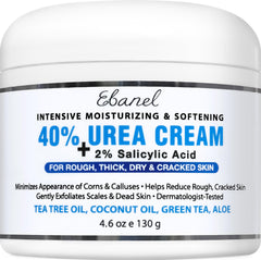 Ebanel Crema Urea 40% para talones secos; hidrata y suaviza la piel.
