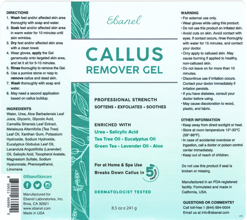 Ebanel dermatologist-tested foot care label emphasizing hypoallergenic formula