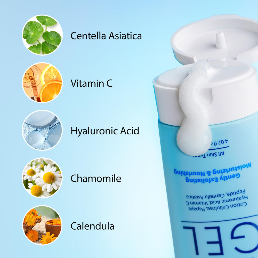 Ebanel fórmula con centella y aloe calma piel sensible durante la exfoliación.