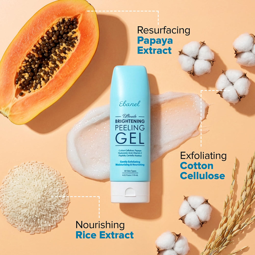 Ebanel gel exfoliante iluminador con ácido hialurónico, hidratación durante la exfoliación.