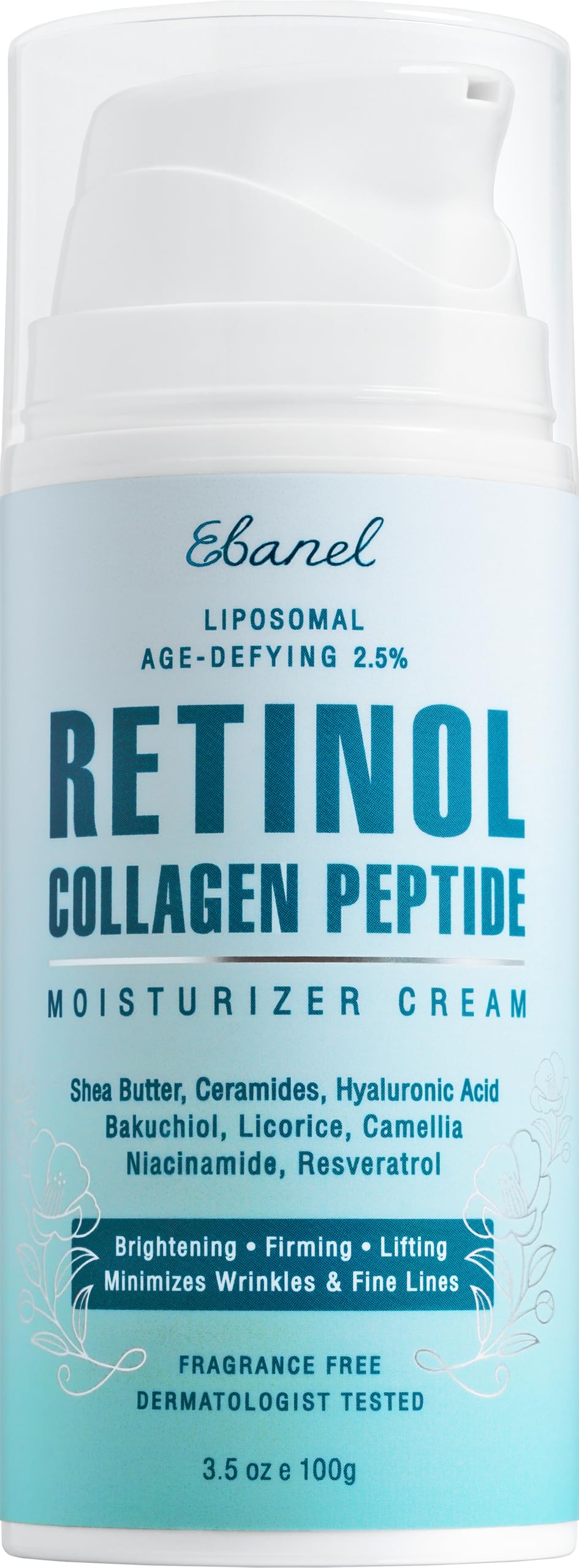 Ebanel Retinol Crema Cara Envase: hidratación suave para una piel más firme.
