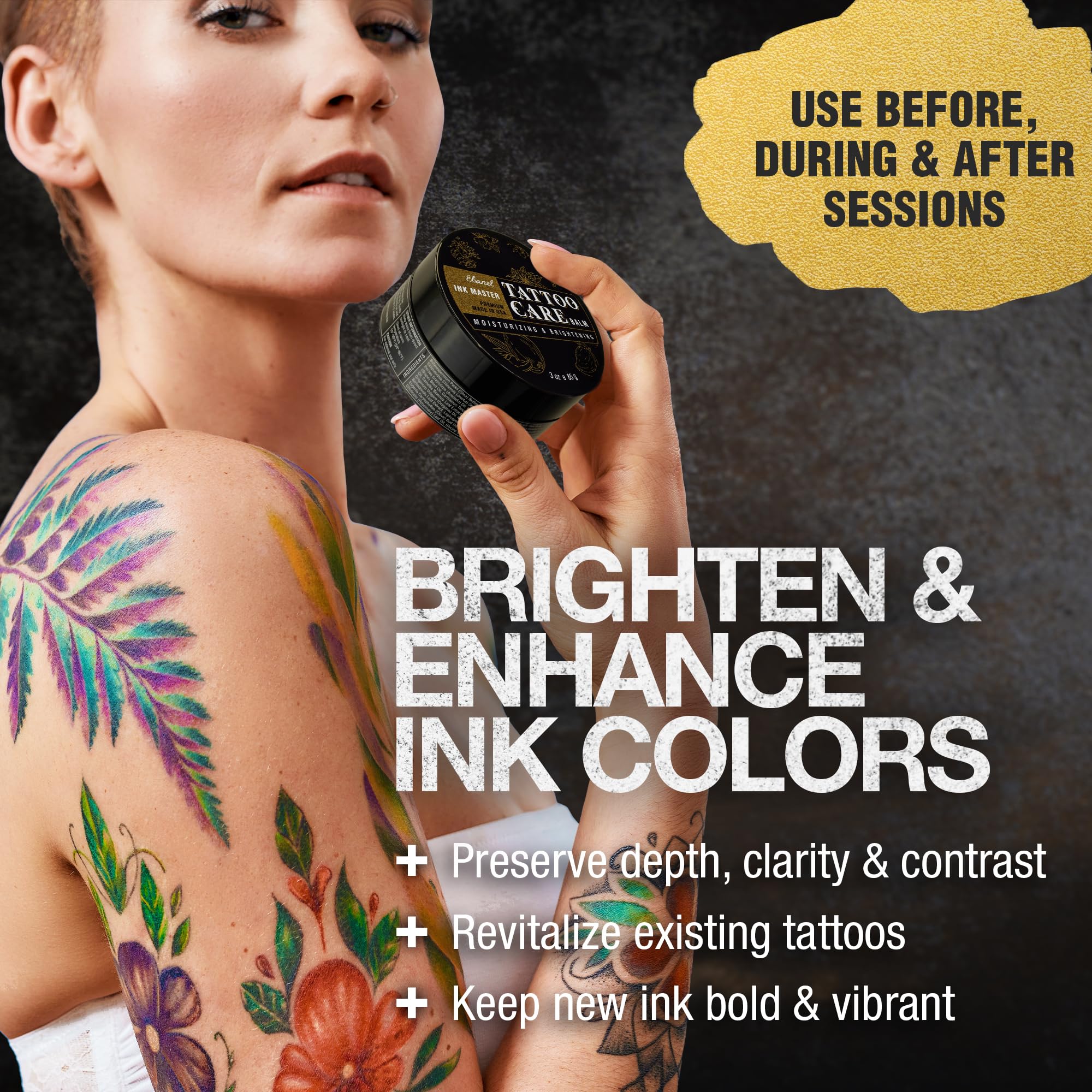 Ebanel Tattoo aftercare balm applied on skin for hydration without greasiness.