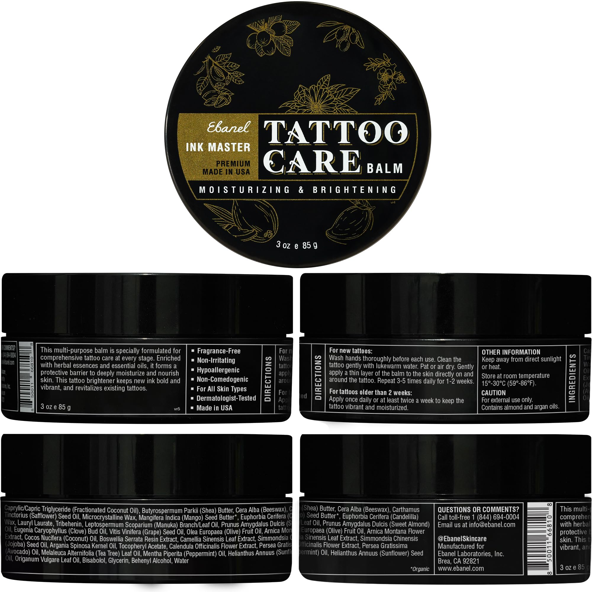 Ebanel Tattoo Balm, libre de parabenos y aceites minerales