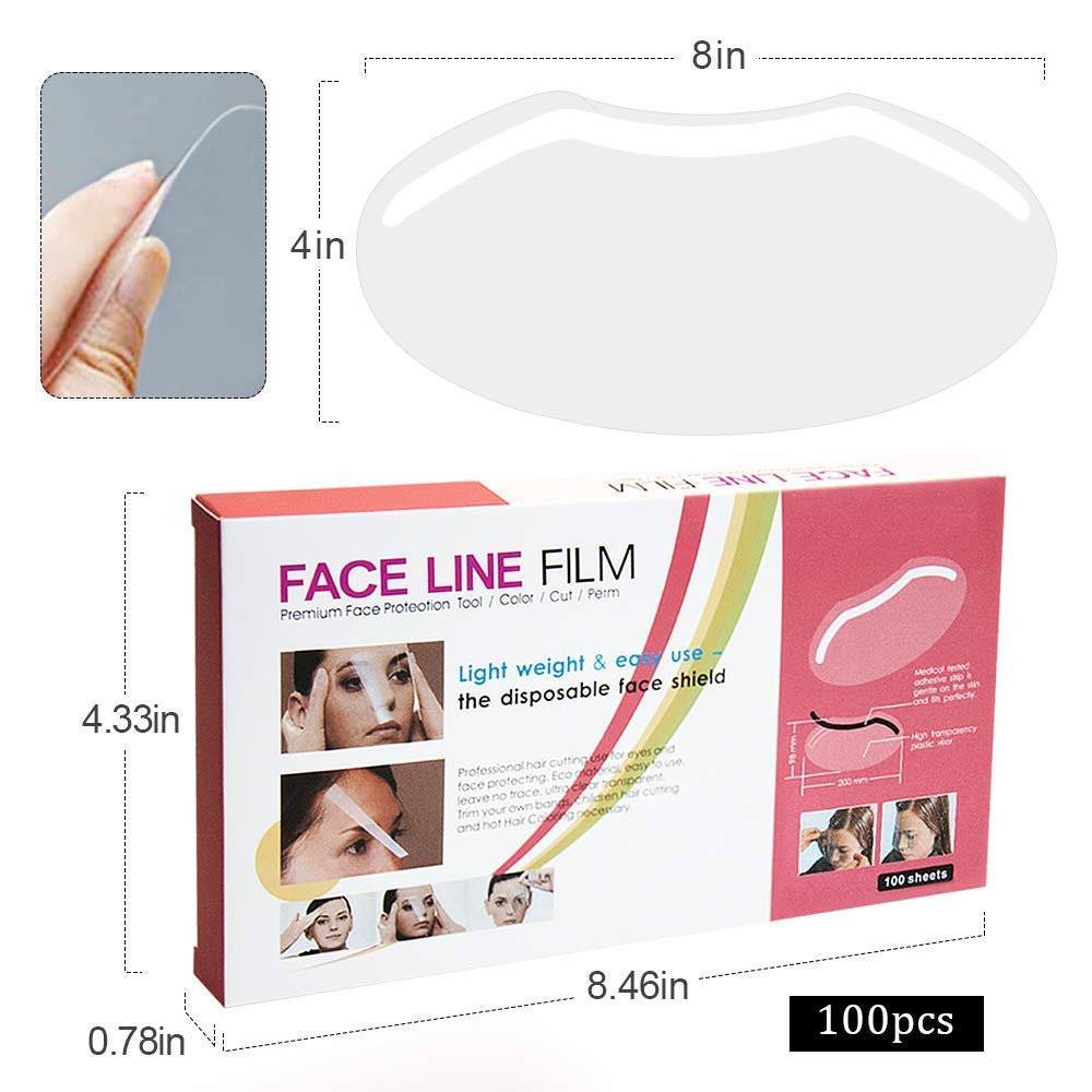 EBANKU face visors adhesive strip closeup highlighting skin-friendly cling for comfortable wear