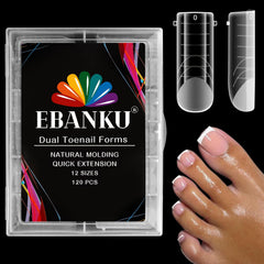 EBANKU gel de polímero, formas duales para uñas del dedo del pie, duraderas.