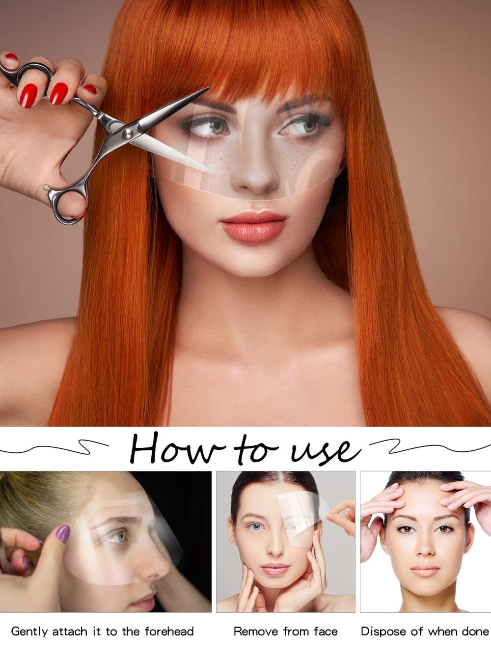 EBANKU hair-spray protection visor used during sprays to minimize moisture exposure