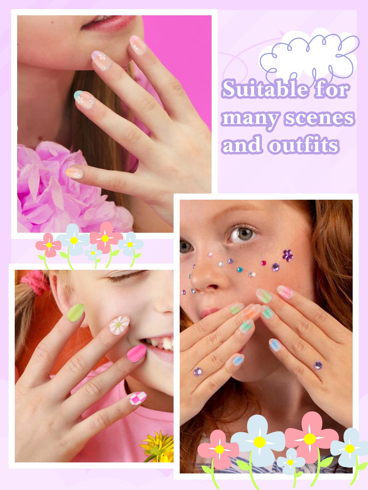EBANKU uñas para fiestas de niñas, opción divertida para manualidades y eventos.
