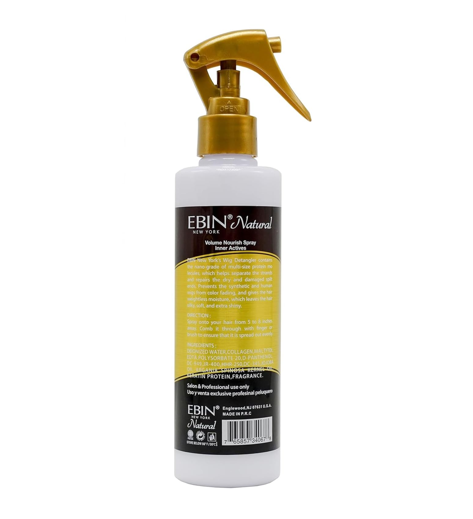 EBIN NEW YORK 5 Second Detangler: fórmula con argán y ricino cuida cabello.