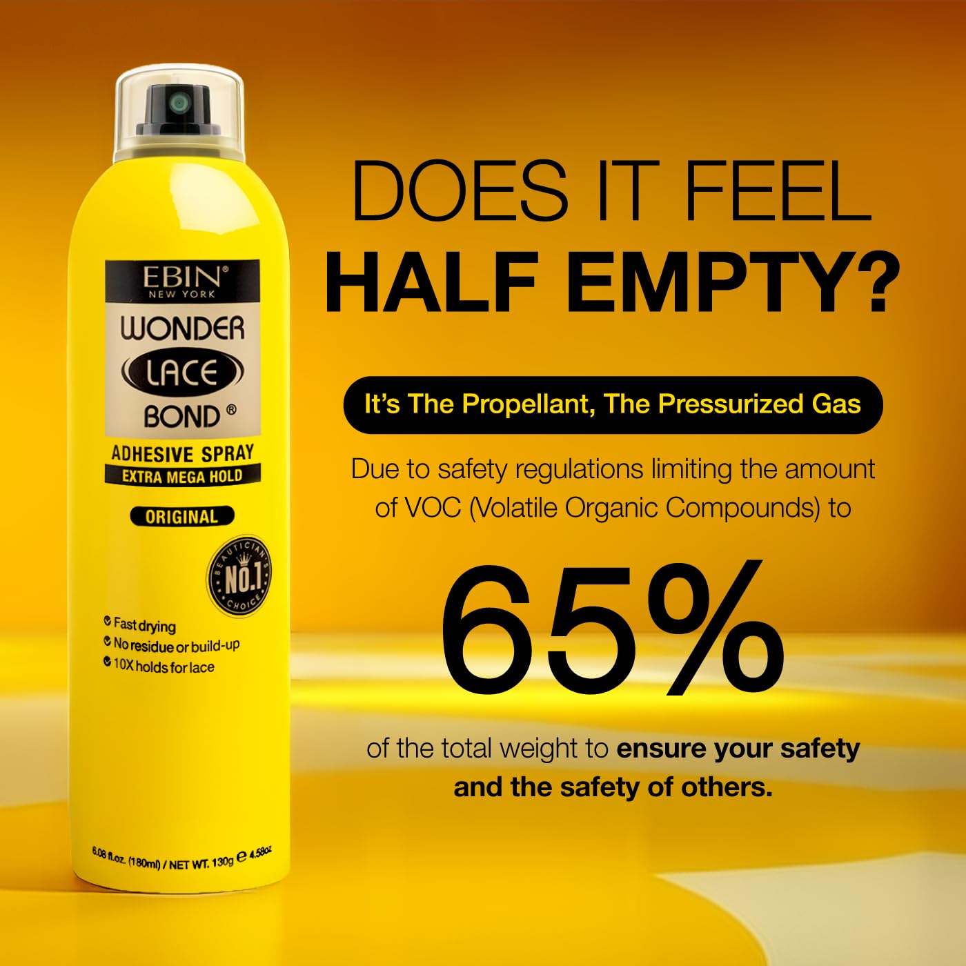 EBIN NEW YORK Wonder Lace Bond adhesive bottle shows safety-conscious packaging and usage.