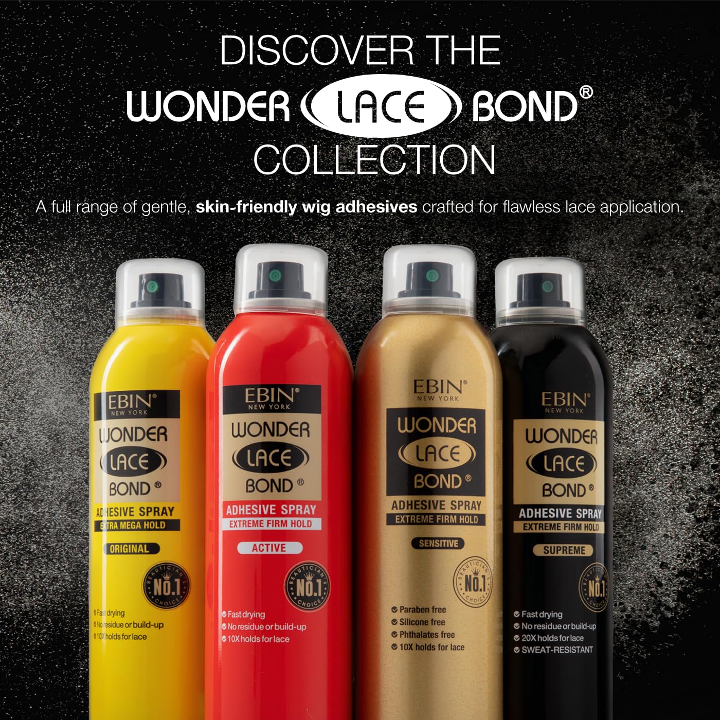 EBIN NEW YORK Wonder Lace Bond 80ml bottle for travel-friendly use.