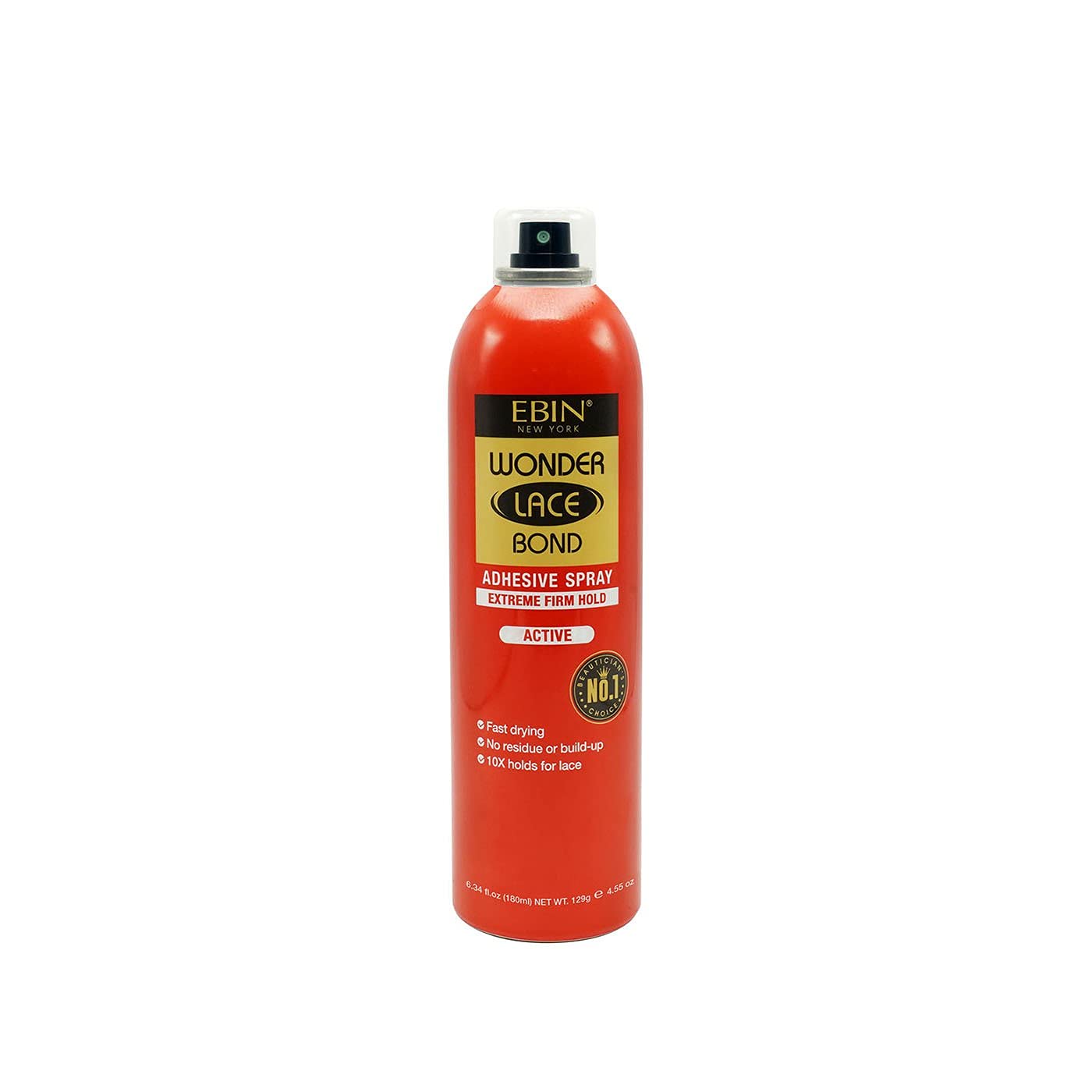 EBIN NEW YORK Wonder Lace Bond Spray bottle ready for fast-drying, strong hold on lace wigs.