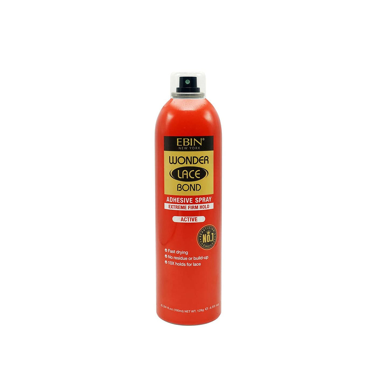 EBIN NEW YORK Wonder Lace Bond Spray bottle ready for fast-drying, strong hold on lace wigs.