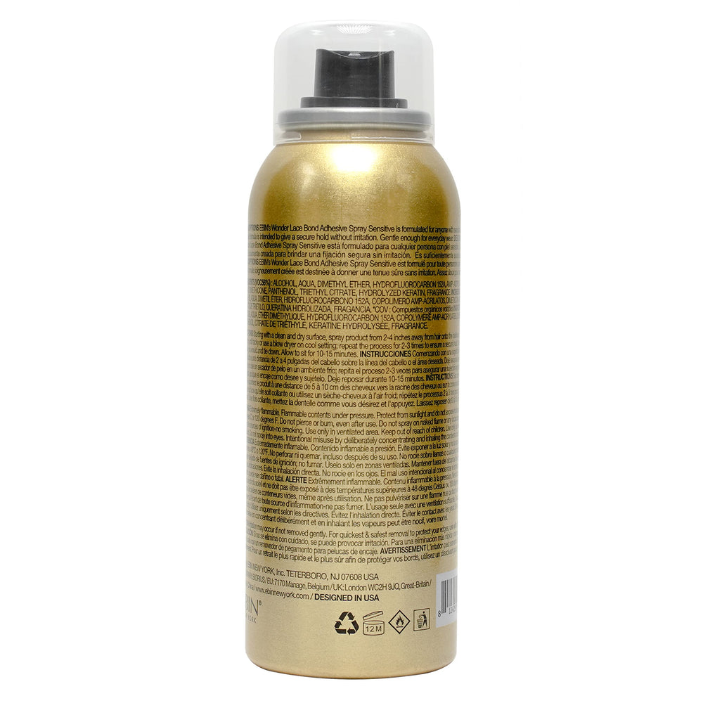 Aplicación rápida del spray Wonder Lace Bond en peluca con encaje.