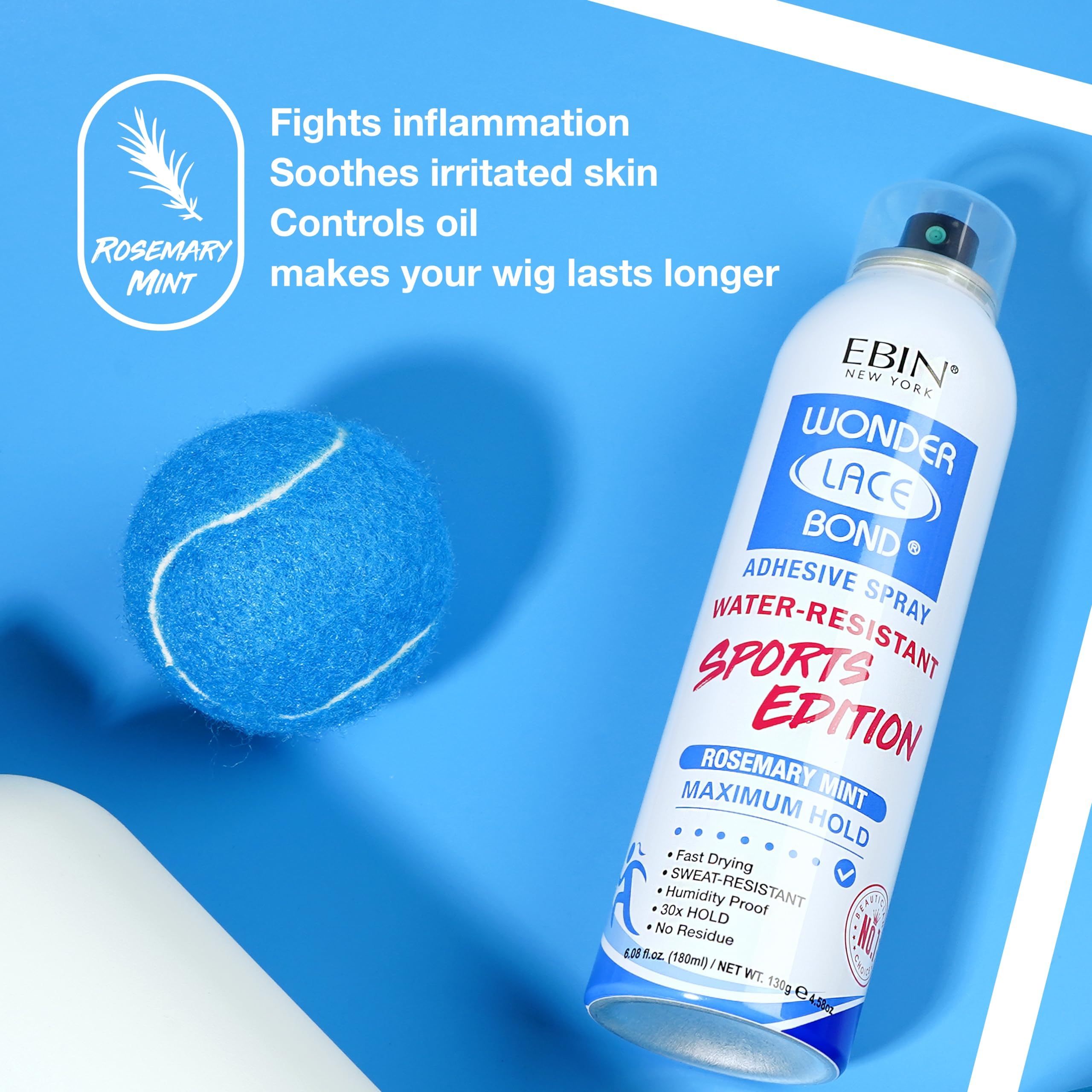 EBIN NEW YORK Wonder Lace Bond Spray strong hold during workouts and daily activity.