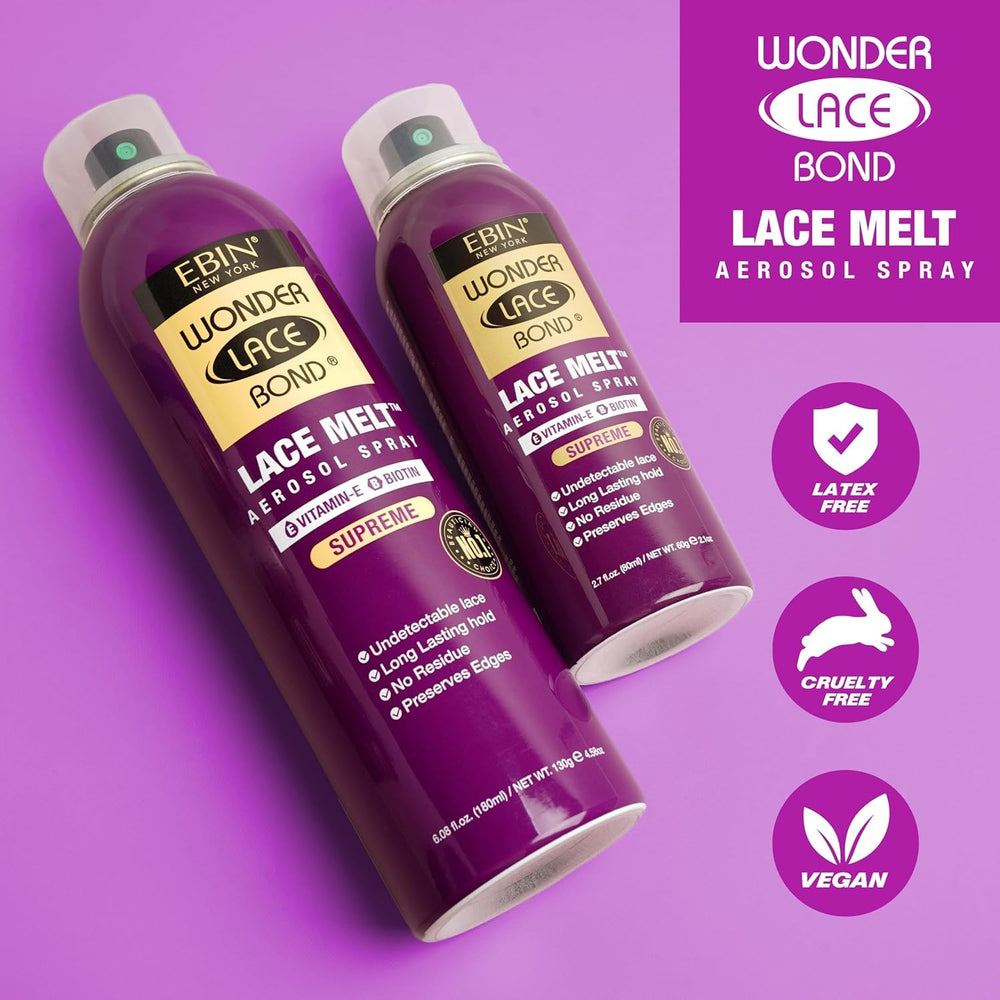 EBIN NEW YORK Wonder Lace Melt Spray protects the hairline while blending lace.