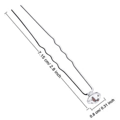 EBOOT crystal silver hair clip with center rhinestone enhances bridesmaid looks
