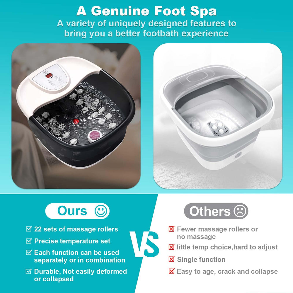 ECARBME foot spa includes a pumice stone to smooth rough skin.