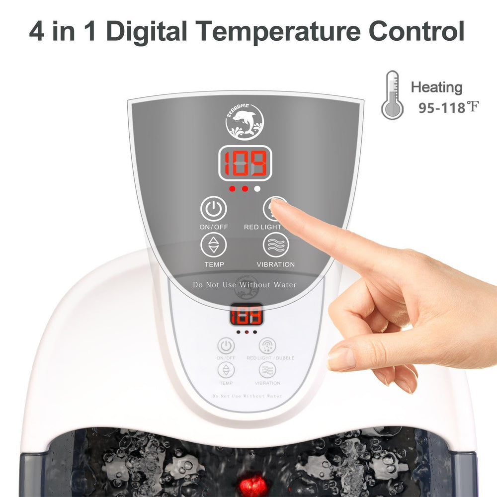 ECARBME foot spa features red light for enhanced ambiance