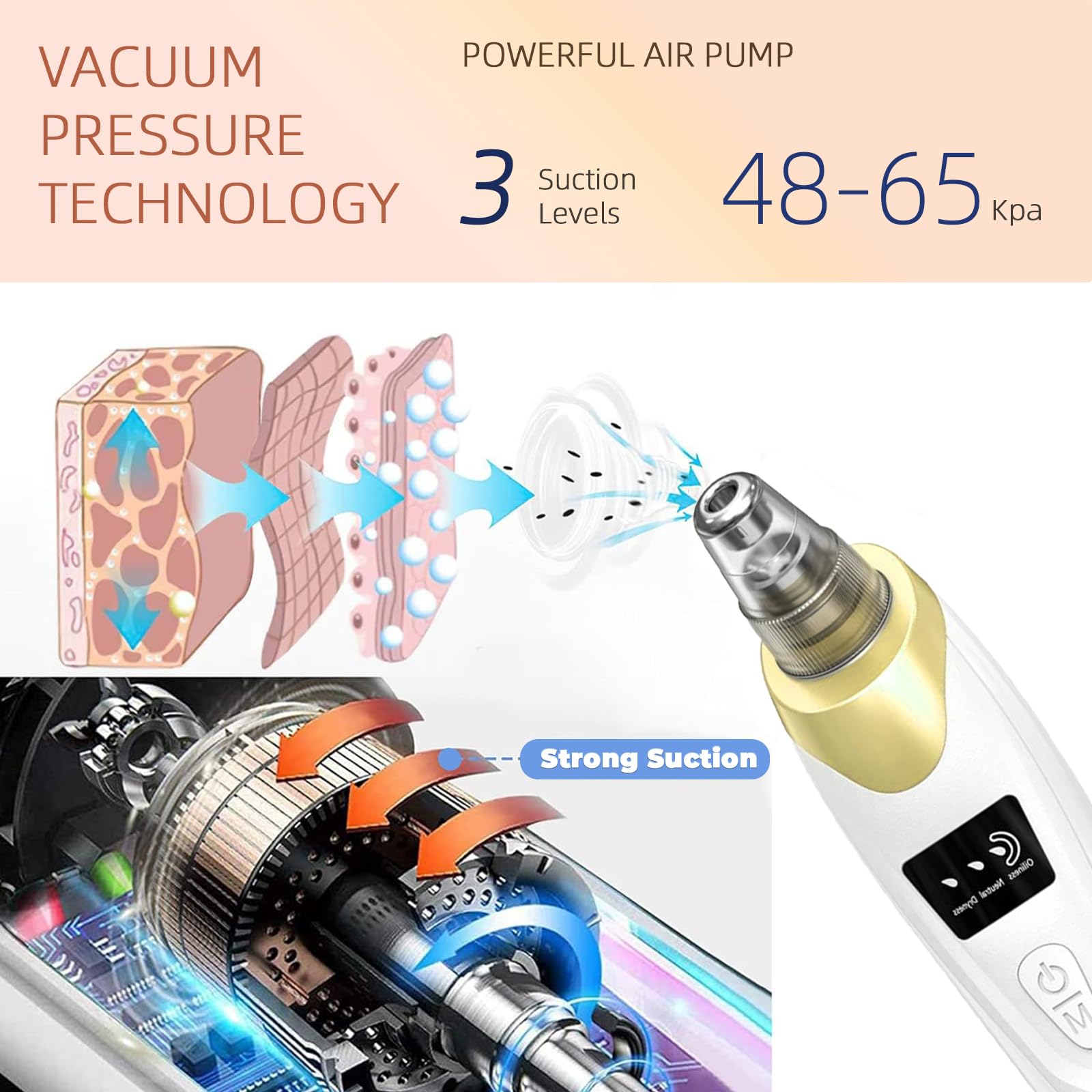 Echtur 2026 Pore Vacuum side view, portable and travel-friendly.