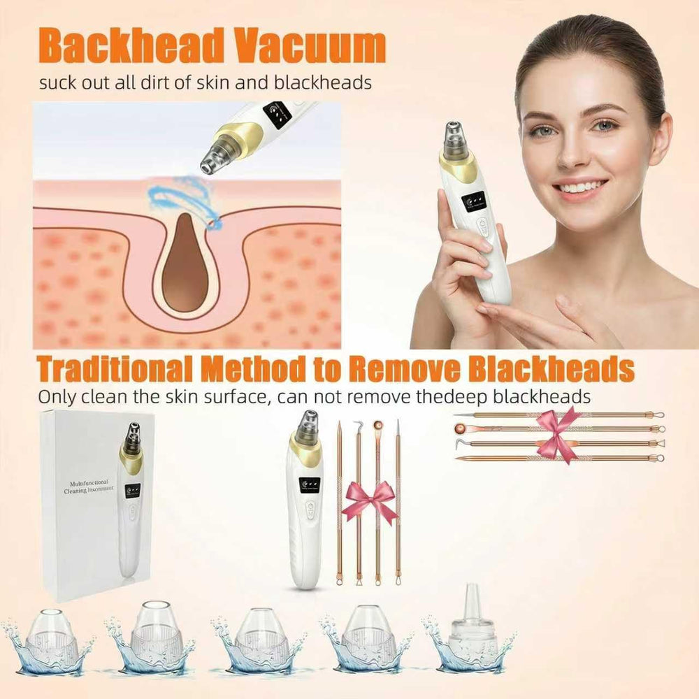 Echtur 2026 Pore Vacuum with suction level display shows adjustable power.